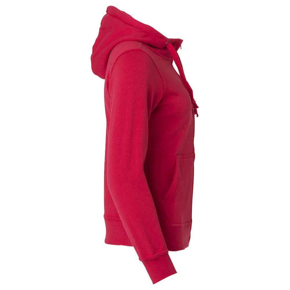 hoodie vest rits capuchon dames rood rechter mouw 26021035