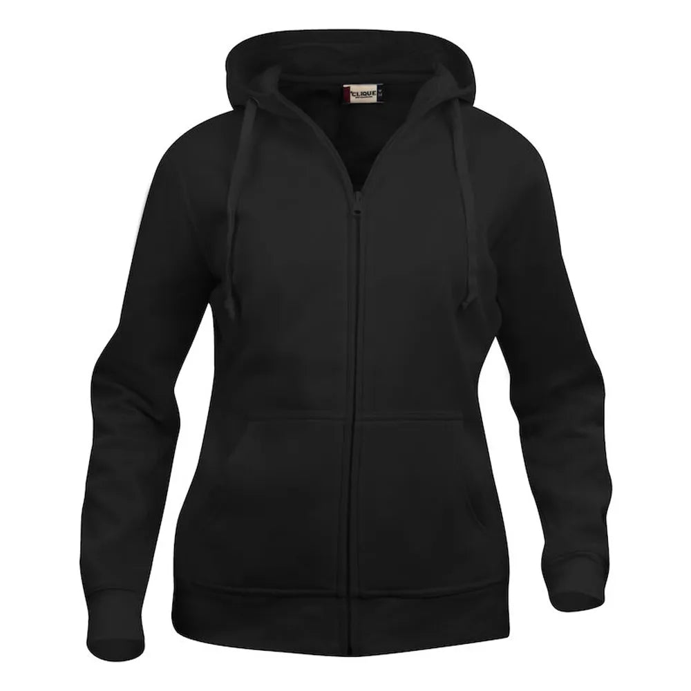 hoodie vest rits capuchon dames zwart voorzijde 26021035