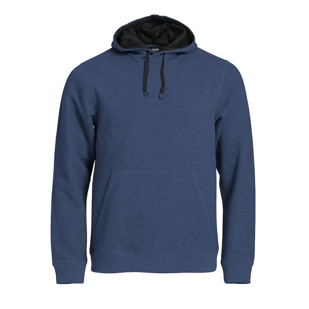 classic hoody clique blauw melange voorzijde 26021041