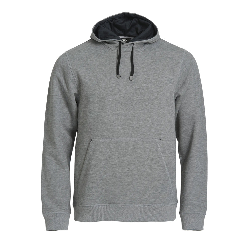 classic hoody clique grijs melange voorzijde 26021041