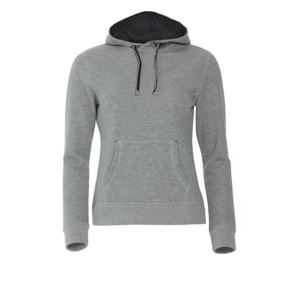 Dames hoodie van katoen en polyester, Grijs gemêleerd - 26021042