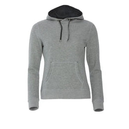 hoodie capuchon katoen polyester dames grijsmelange voorzijde 26021042