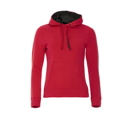 hoodie capuchon katoen polyester dames rood voorzijde 26021042
