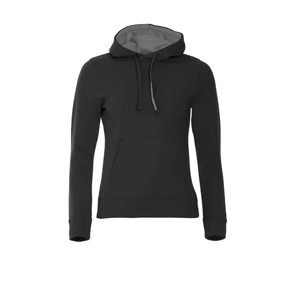 hoodie capuchon katoen polyester dames zwart voorzijde 26021042
