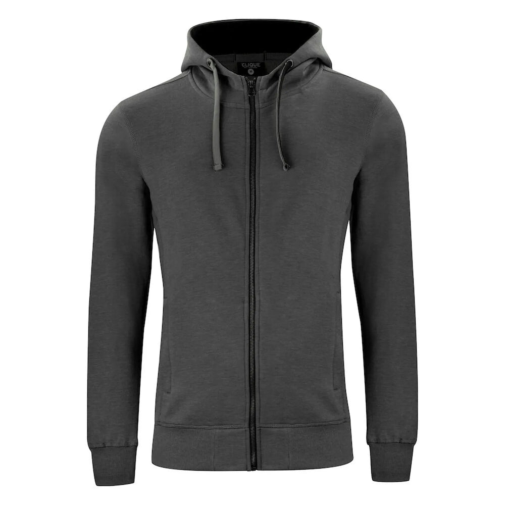 clique classic full zip hoody antraciet voorzijde 26021044

