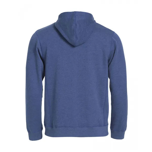 hoodie classic full zip clique blauw melange achterzijde 26021044