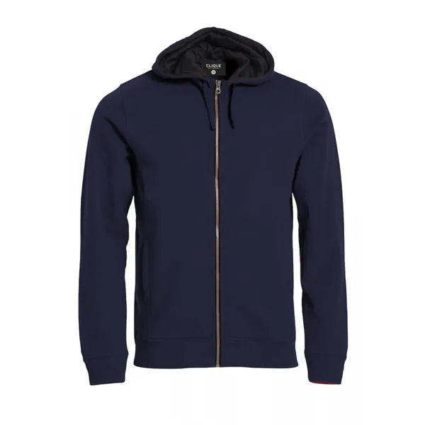 hoodie classic full zip clique dark navy voorzijde 26021044