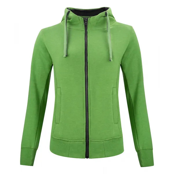 hoodie classic full zip ladies clique groen melange voorzijde 26021045