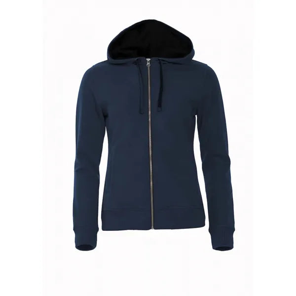 hoodie classic full zip ladies clique dark navy voorzijde 26021045