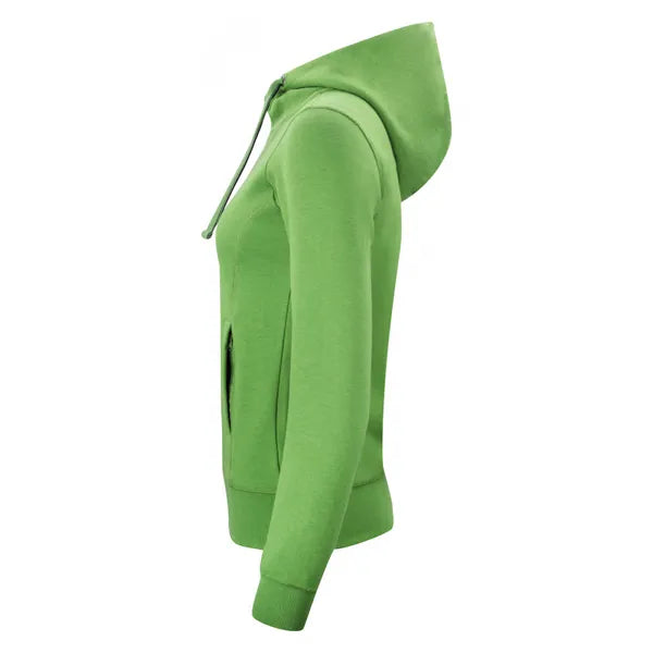 hoodie classic full zip ladies clique groen melange linker mouw 26021045
