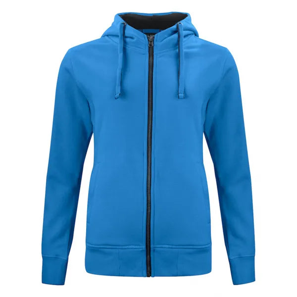 hoodie classic full zip ladies clique kobalt blauw voorzijde 26021045