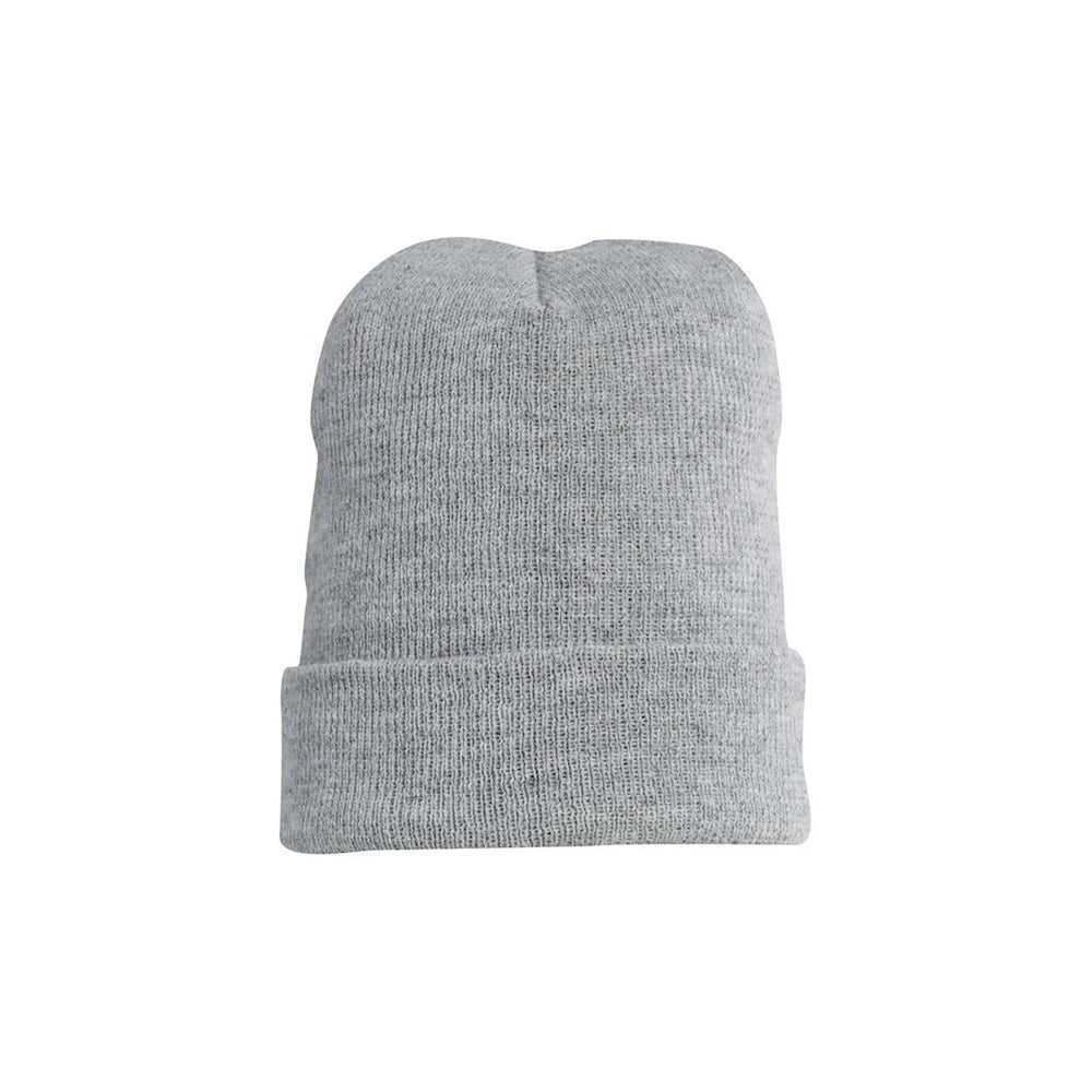 Gebreide muts met omslag, Grijs - 26024128