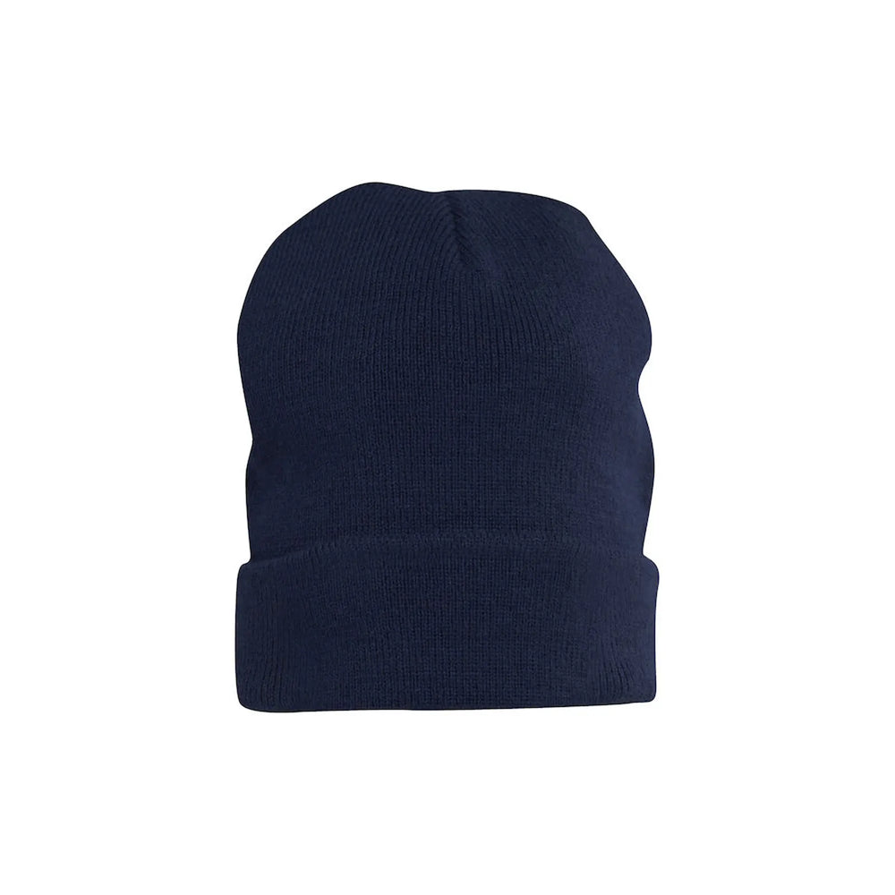 Gebreide muts met omslag, Marineblauw - 26024128