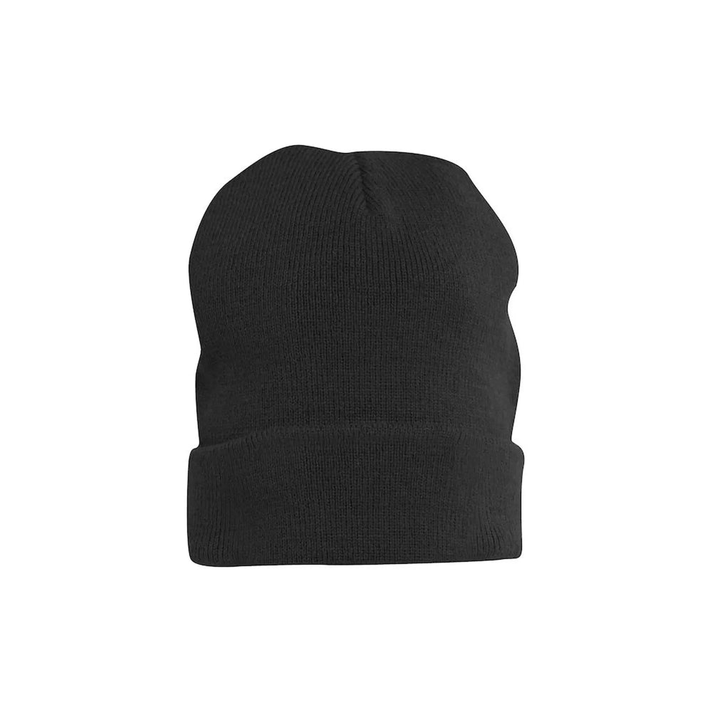 Gebreide muts met omslag, Zwart - 26024128