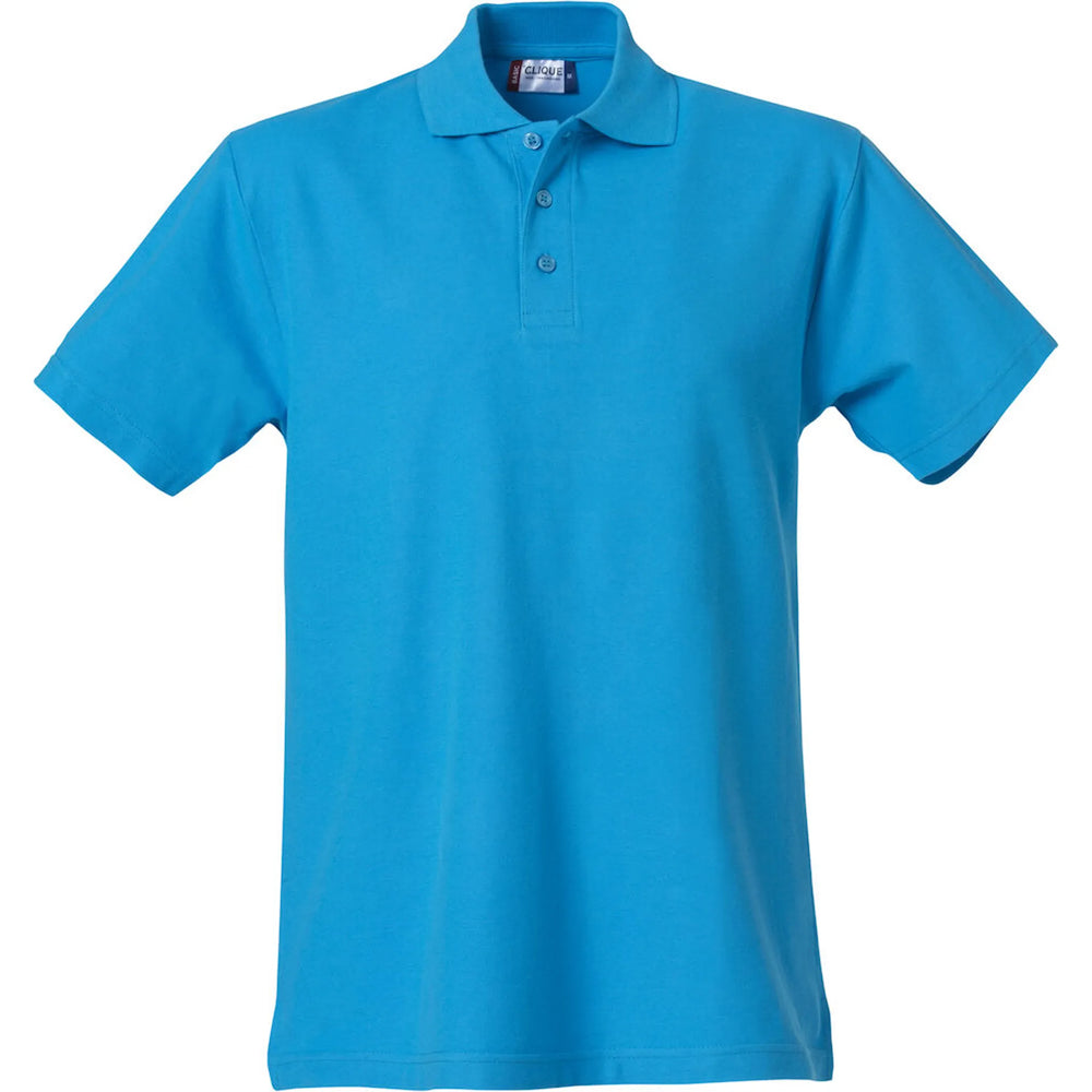 polo basic heren kobalt en turquoise voorzijde 26028230