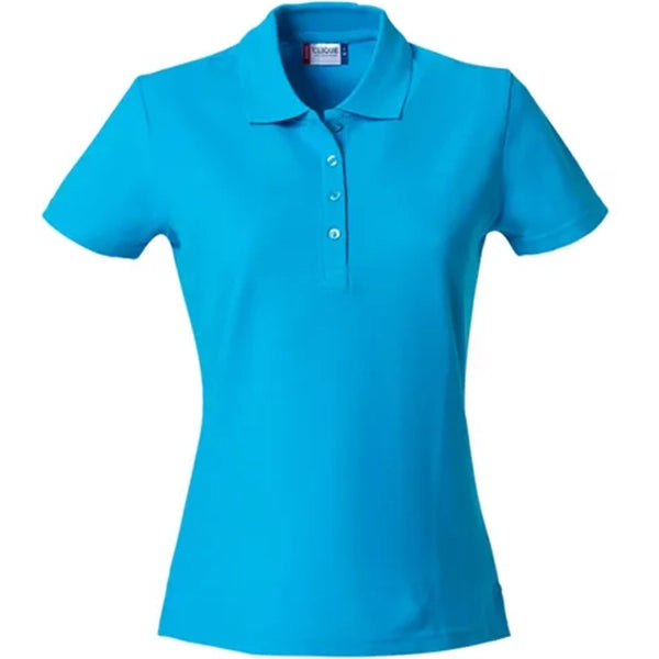polo basic dames turquoise voorzijde 26028231