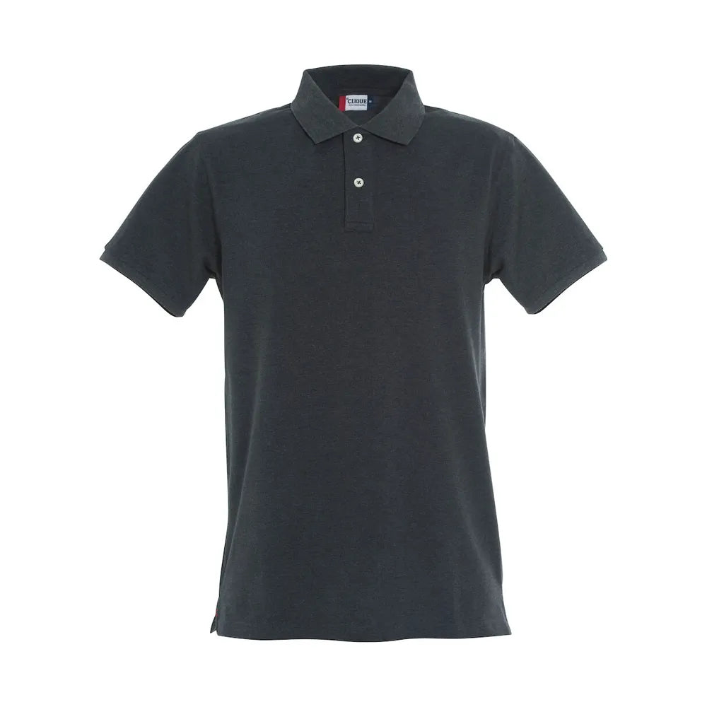 polo stretch katoen elastaan heren antraciet melange voorzijde  26028240        