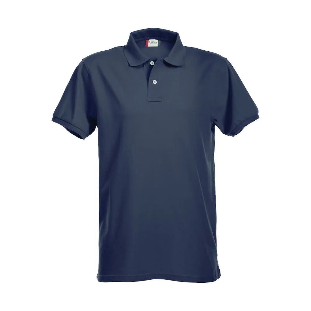 polo stretch katoen elastaan heren dark navy voorzijde 26028240