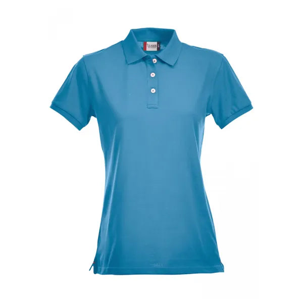 Polo voor dames premium van Clique, Turquoise - 26028241