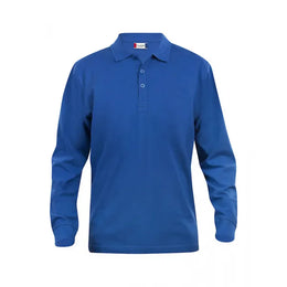 polo lange mouwen heren kobalt blauw1 voorzijde 26028245
