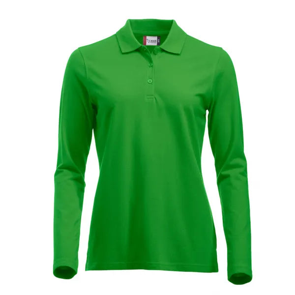 Classic polo met lange mouwen, Appelgroen - 26028247