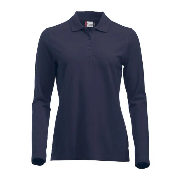 Classic polo met lange mouwen, Marineblauw - 26028247
