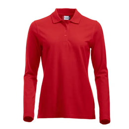 Classic polo met lange mouwen, Rood - 26028247