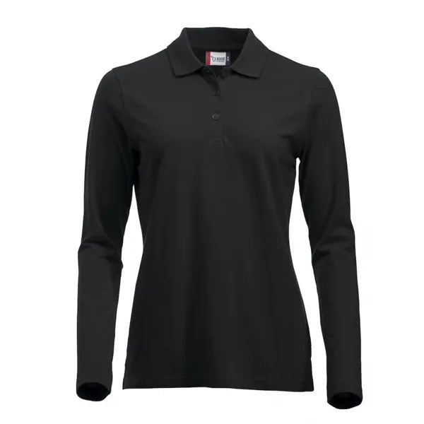 Classic polo met lange mouwen, Zwart - 26028247