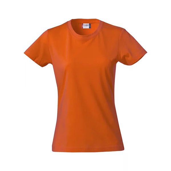 t-shirt dames ronde hals clique oranje voorzijde 26029031