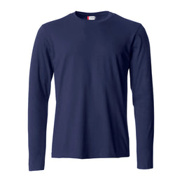 Clique lichtgewicht T-shirt met lange mouwen voorzijde, Donkermarineblauw - 26029033