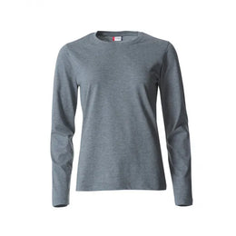 T-shirt basic met lange mouwen van Clique, Grijs gemêleerd - 26029034