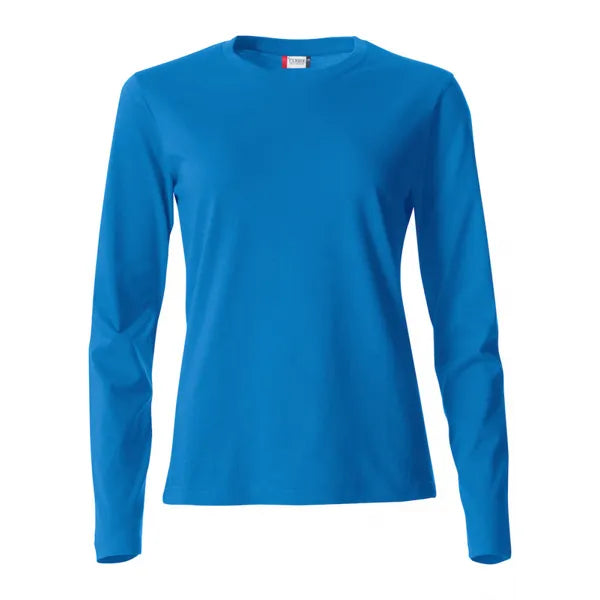 T-shirt basic met lange mouwen van Clique, Kobaltblauw - 26029034