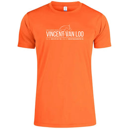 Clique Sportief Basis T shirt  korte mouw signaal oranje met logo 26029038