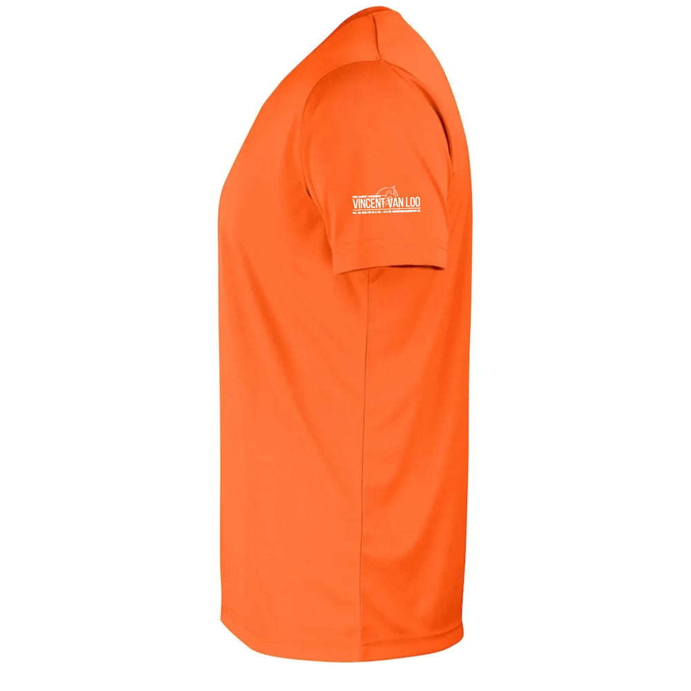 Clique Sportief Basis T shirt  korte mouw signaal oranje met logo op mouw 26029038