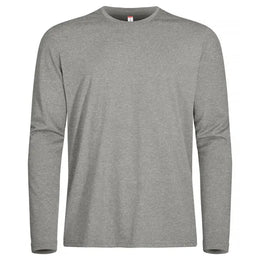 spun dyed t shirt lange mouwen grijs melange voorzijde 26029040