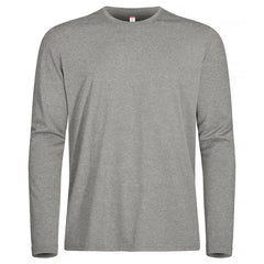 Spun Dyed T-shirt met Lange Mouwen - Melange Grijs