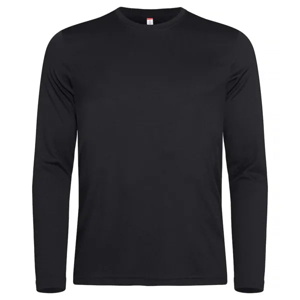 spun dyed t shirt lange mouwen zwart voorzijde 26029040