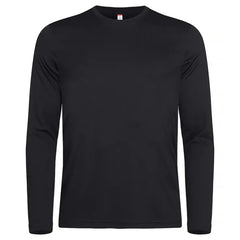 Spun Dyed T-shirt met Lange Mouwen - Zwart