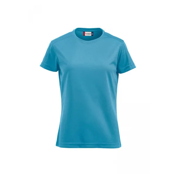 sport shirt polyester ademend dames clique turquoise voorzijde 26029335