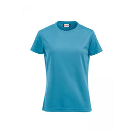sport shirt polyester ademend dames clique turquoise voorzijde 26029335
