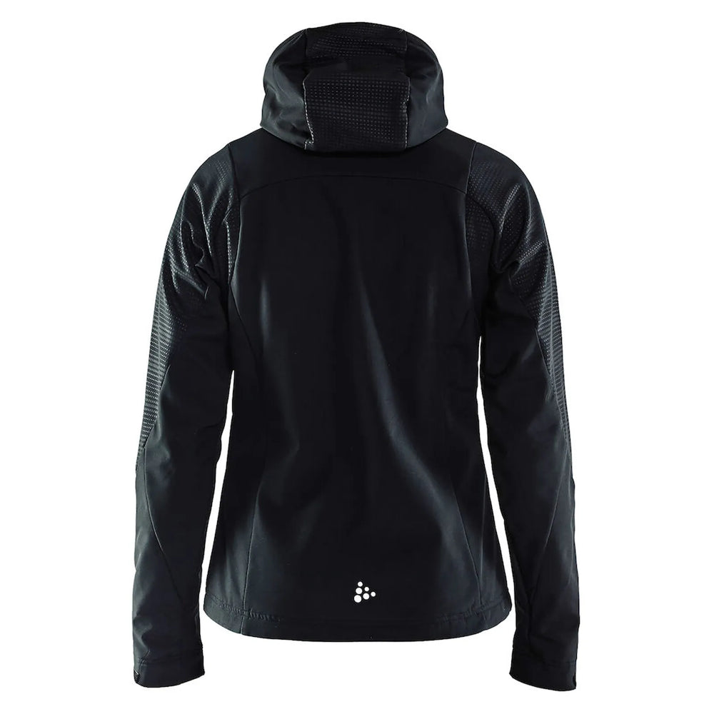 shell jack softshell dames craft gravel zwart achterzijde 261905073