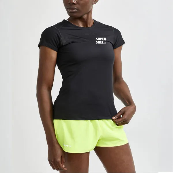 Sport shirt slim tee dames van Craft voorzijde, Zwart - 261908767