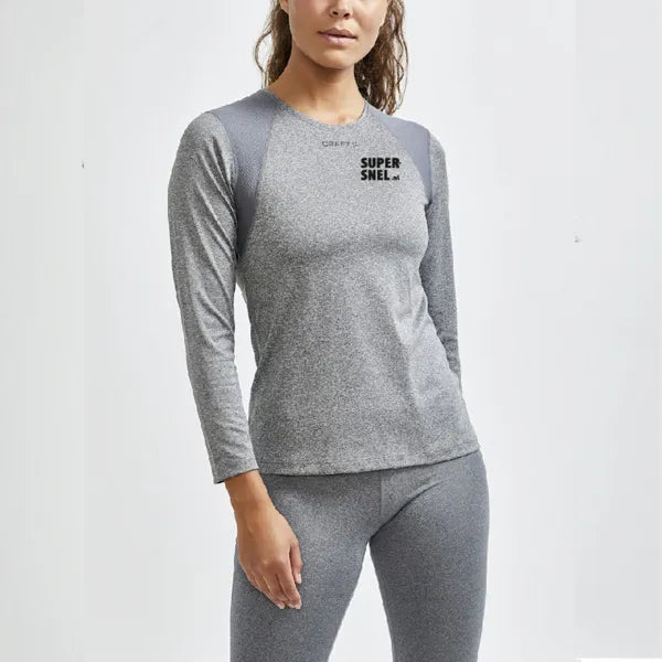 Craft shirt lange mouwen dames, Grijs - 261908769