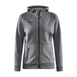 hoodie full zip capuchon dames craft donker grijs melange voorzijde 261910626 