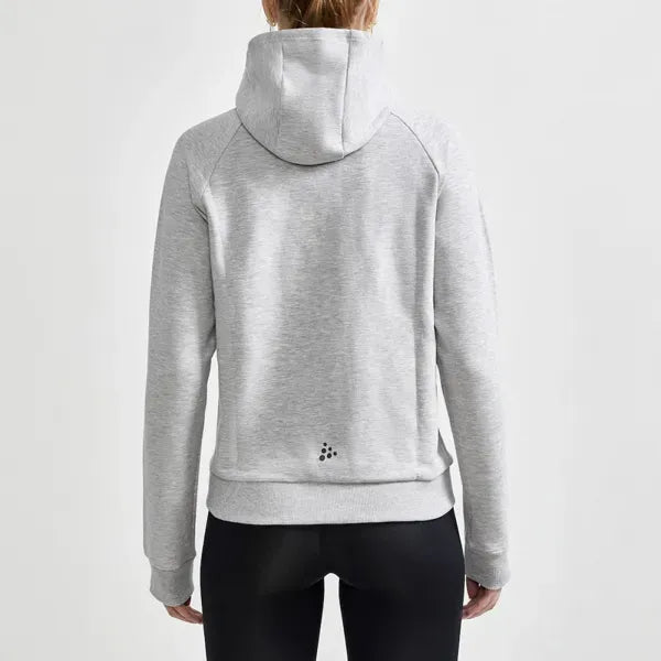 hoodie full zip capuchon dames craft grijsmelange achter zijde 261910626