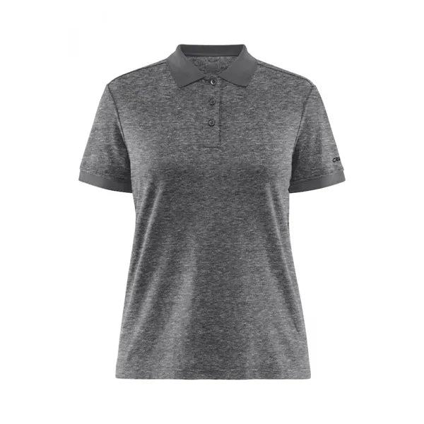 polo shirt dames craft grijs melange antraciet voorzijde 261910746