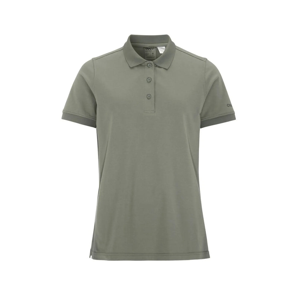 polo shirt dames craft grijs melange groen voorzijde 261910746