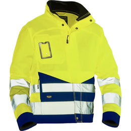 Werkjas met reflecterende strepen, Geel en marineblauw - 2665123162