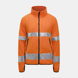 Fleecevest met reflecterende strepen, Oranje - 2665550275