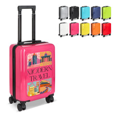 Cabine trolley 18 inch met telefoonhouder en cijferslot - Zilver